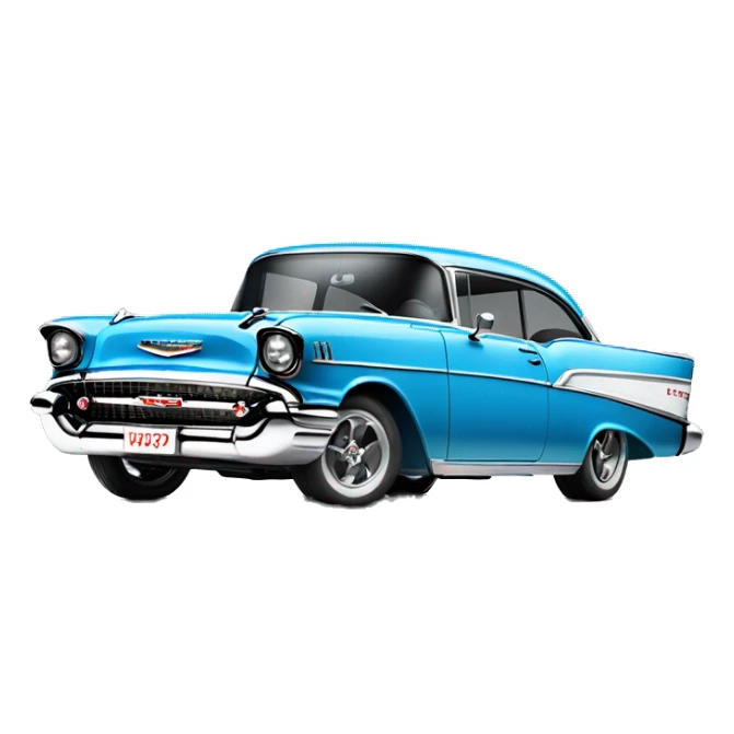 Blue 1957 Chevrolet bel air sticker