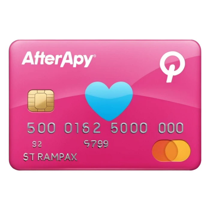 pink afterpay word on a credit card sticker