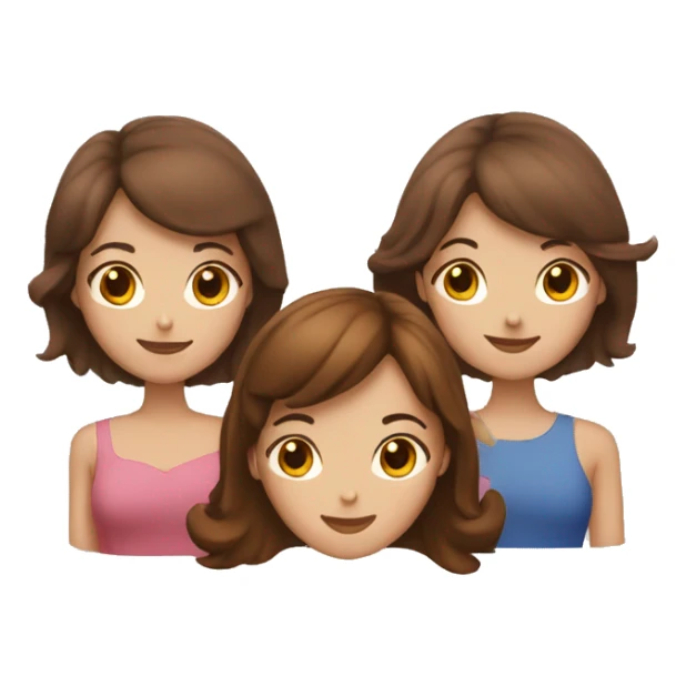 three girl friend birthday  (brunette and brown-haired ) sticker