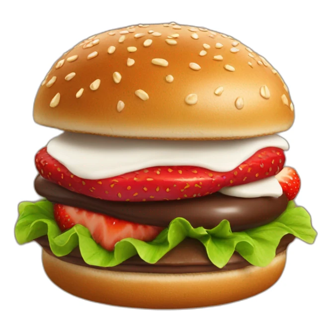 a sweet chocolate and strawberry burger sticker
