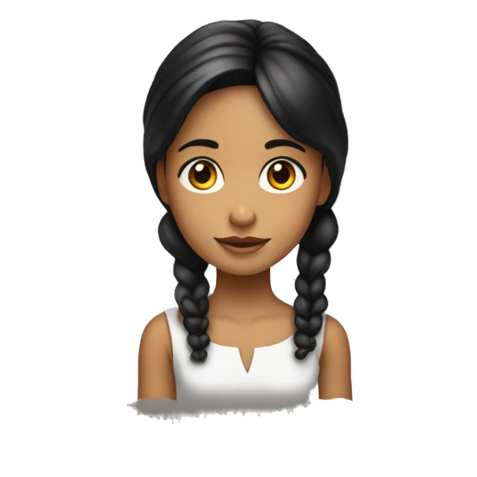 niña morena cabello largo negro sticker