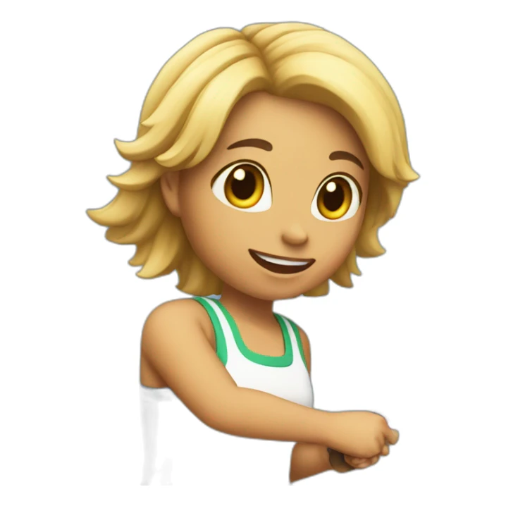 girls playing tennis with (baguette: 1) sticker