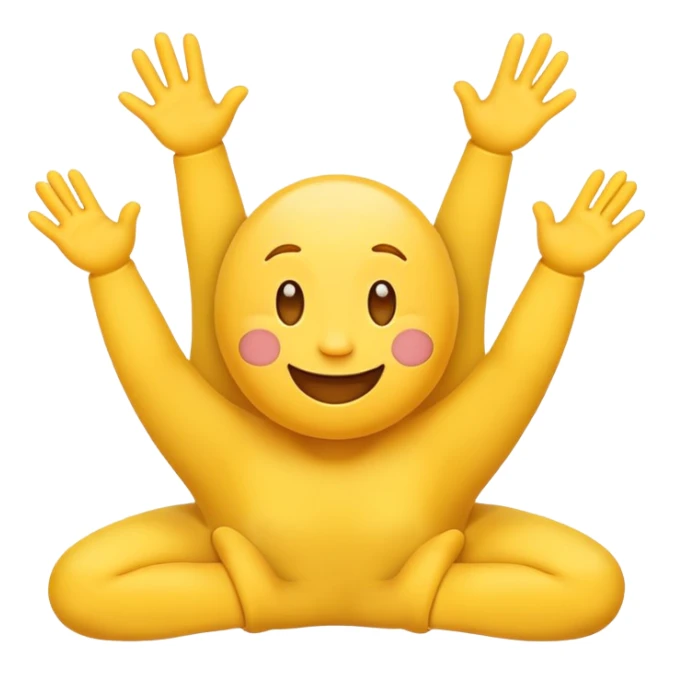Happy face emoji with hands by cheeks and feet sticking up  sticker