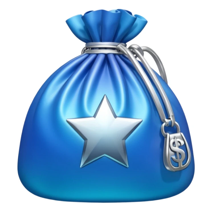 blue sorayama gradient chrome plasma energy money bag sticker