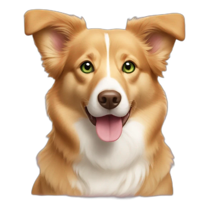 Cute Duck tolling retriever corgi mix green eyes sticker