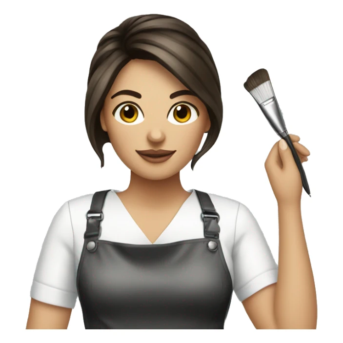 Brunette hairstylist  painting ha sticker