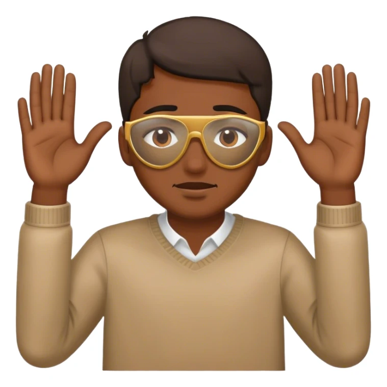 Man covering his eyes with his hands sticker