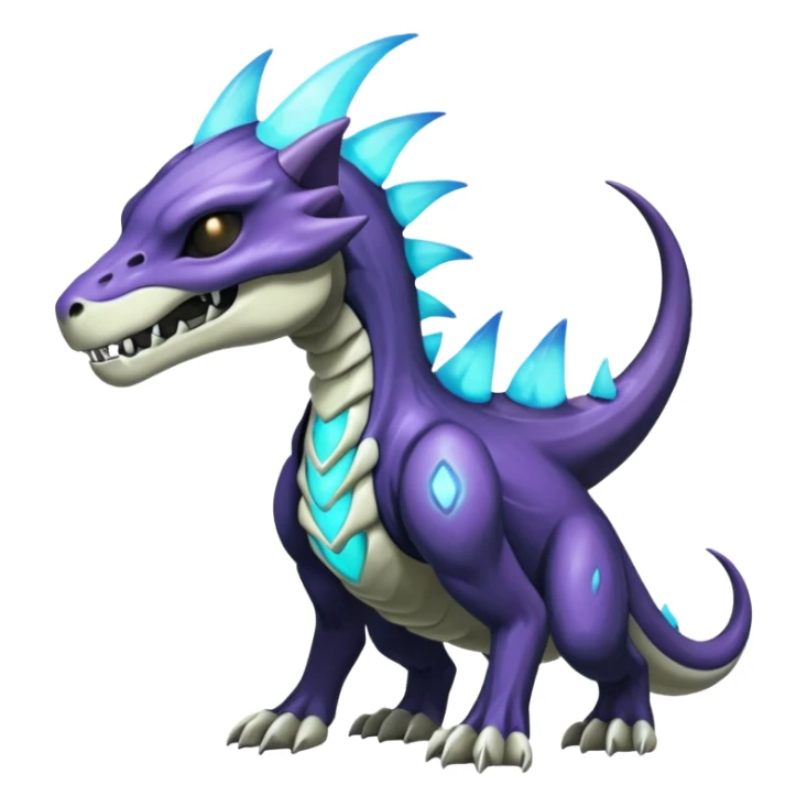 Shiny Bioluminescent Glowing Ethereal Eldritch Marowak-Duskull-Darkdramon-fusion sticker