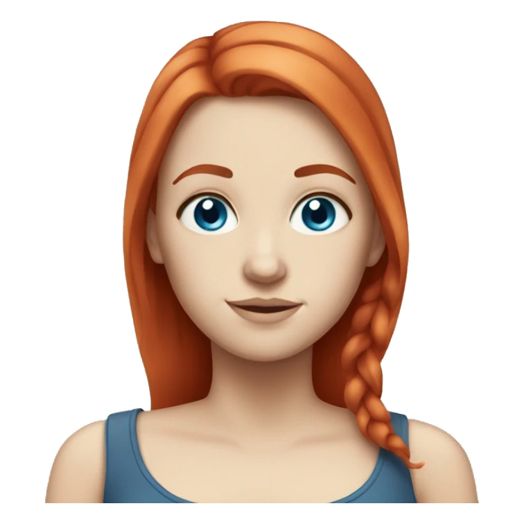 White Girl with red hair and blue eyes  sticker