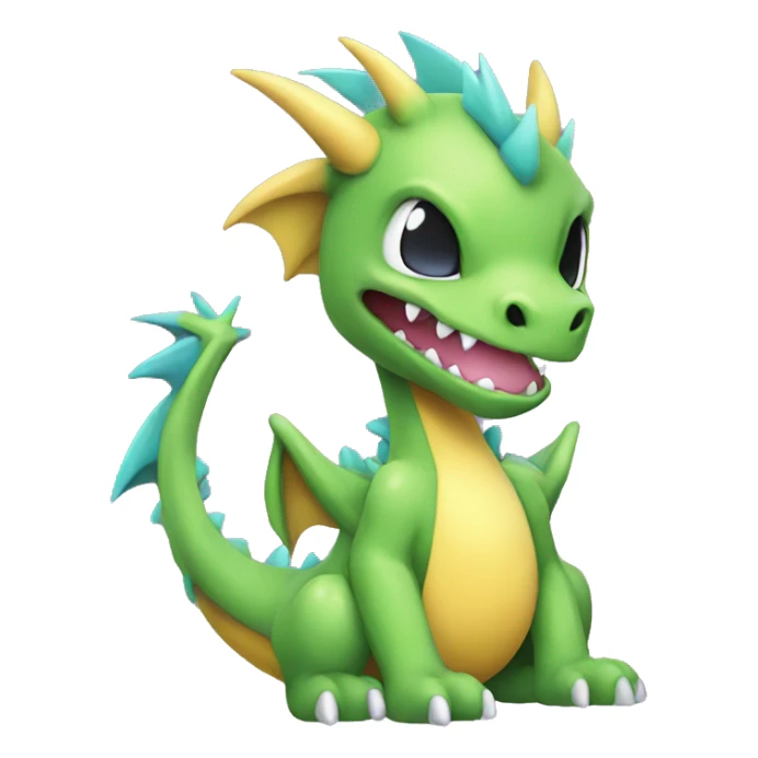 Kawaii Edgy Bright Dragon Pokémon Fakemon sticker