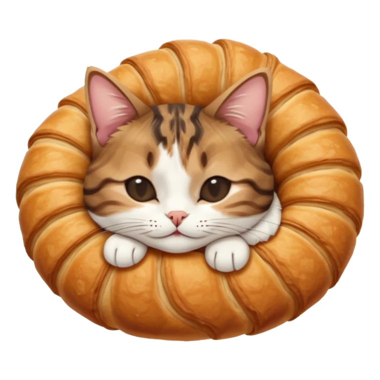 dark brown tabby and white cat in crossaint position upside down with eyes closed sticker