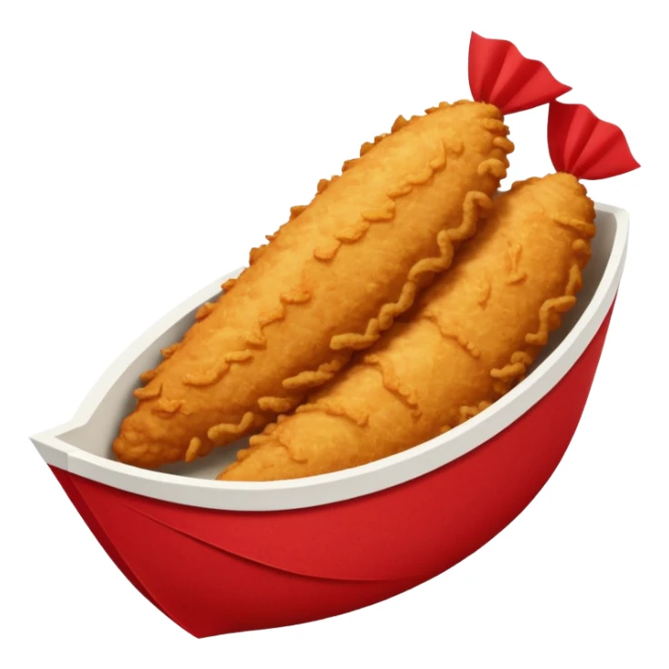 breaded chicken tenders in a red paper food boat  sticker
