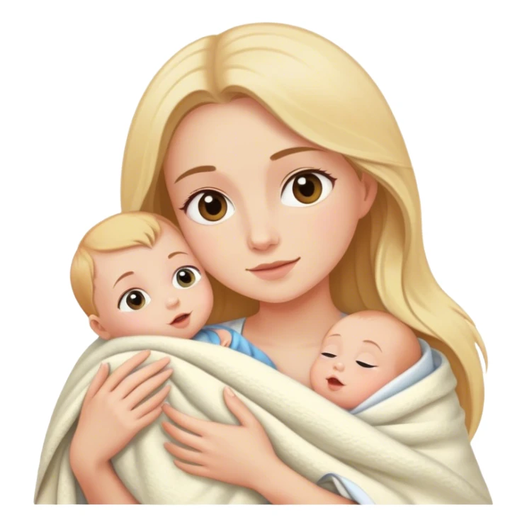 Girl and her baby blanket  sticker
