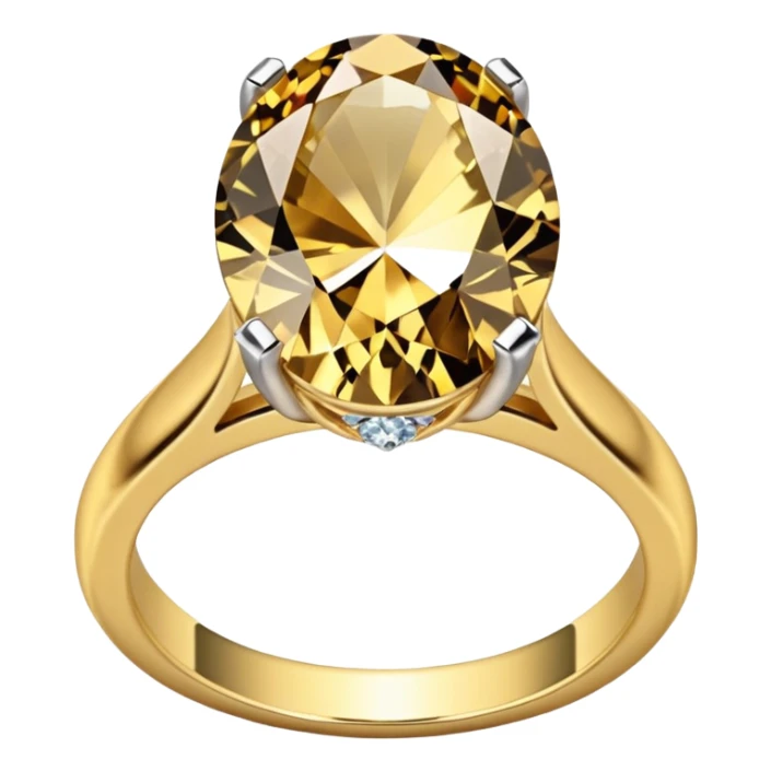 a luxurious gold diamond ring, plain band and large oval diamond stone sticker