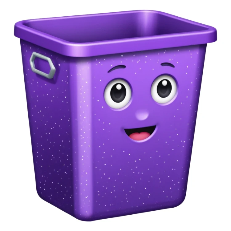 Glitter Purple and Cian  metal rubbish bin office sticker