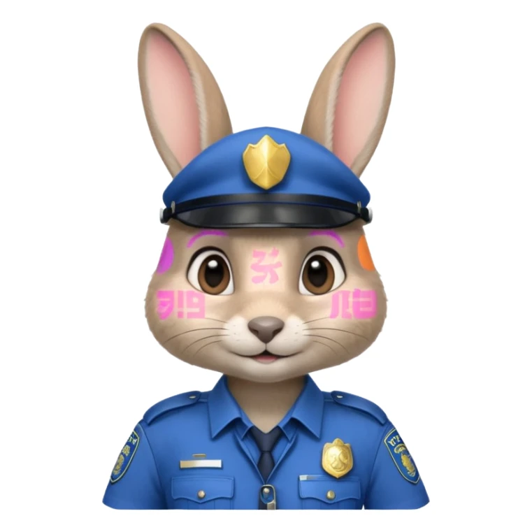 Judy Hopps (gray rabbit with police suit, without a cap) from the Zootopia Disney movie sticker