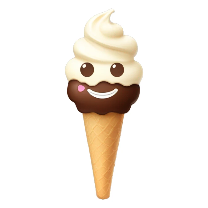 ice cream on a stick with chocolate flat shape with a good mood sticker