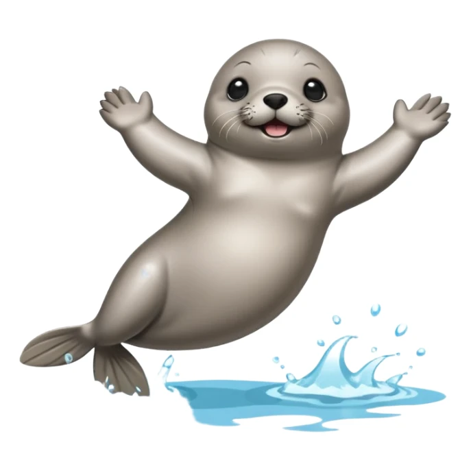 A cute seal pup with floaties on both flippers, kicking excitedly near lane markers. sticker
