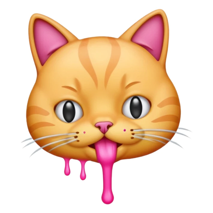 an emoji that vomits. But it's a cat that vomits sticker