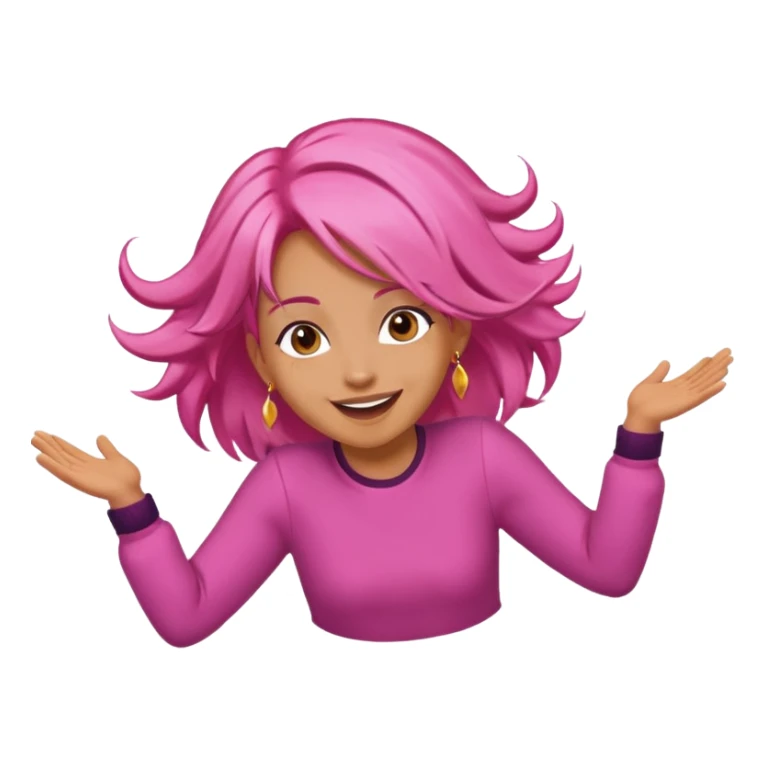 bungee jumping face with earrings pink hair flying away sticker