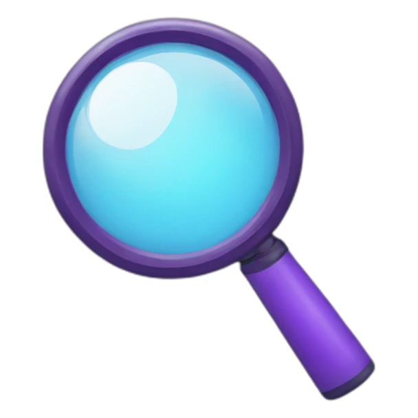 purple magnifying glass sticker