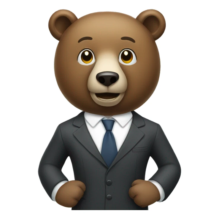 Bear in suit selling timeshare sticker