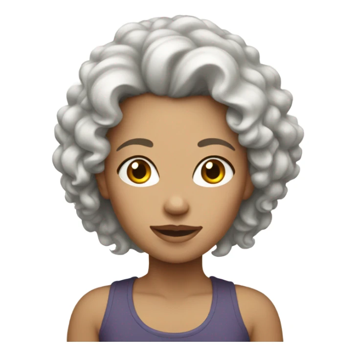 White mom with dark curly puffy hair sticker