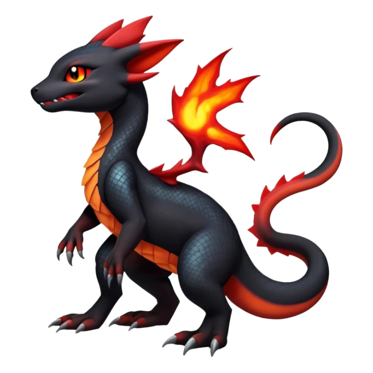 Salandit-Umbreon-Charmeleon-Fakémon-hybrid-creature (full body)  sticker