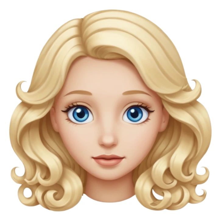 Blonde girl with blue eyes and long, well-curled eyelashes sticker