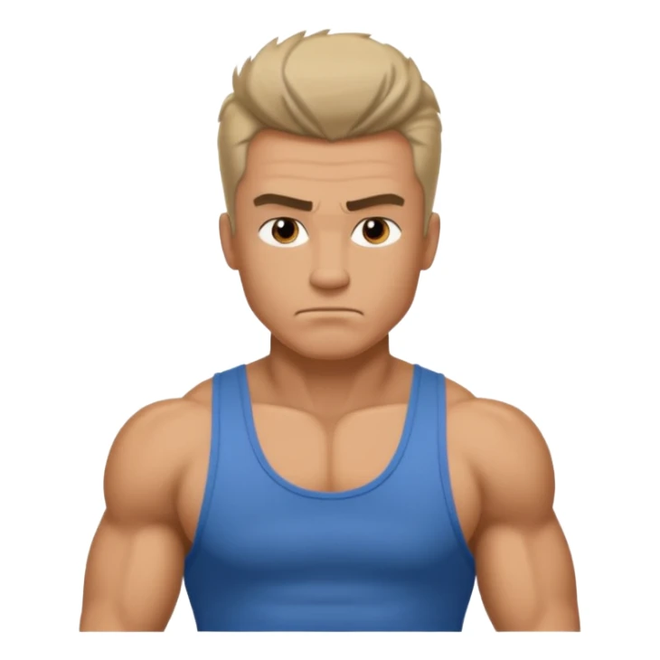 A 1980s video game tough guy sticker