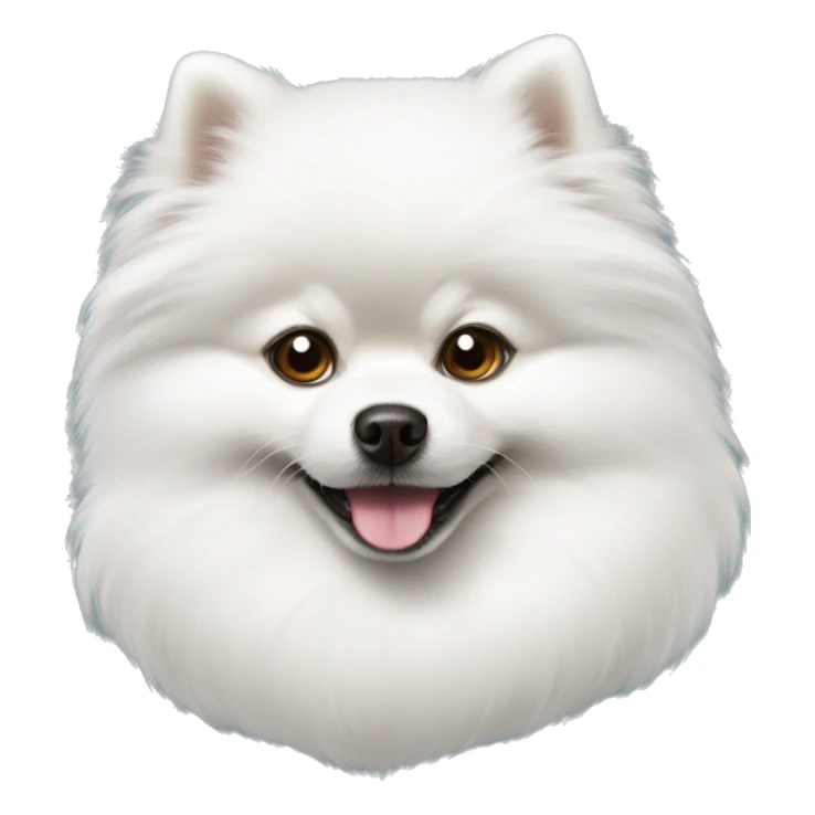 A white small pomeranian like a santa claus sticker