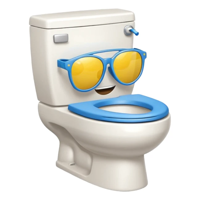 skibidi toilet with sunglasses sticker