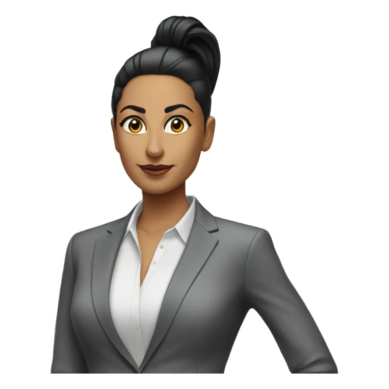 ceo latina woman with slick back ponytail black hair  sticker