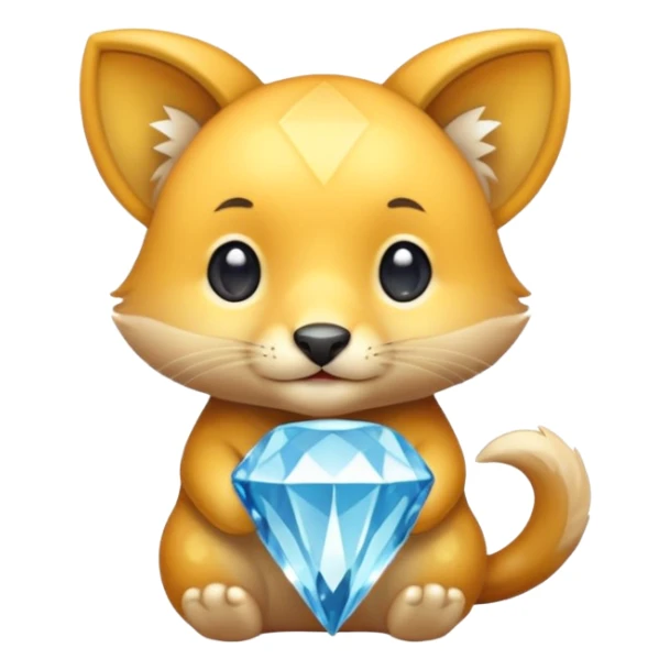 cute animal holding a diamond sticker