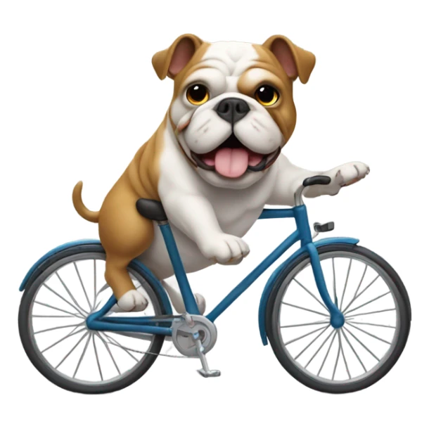 Bulldog riding bike sticker