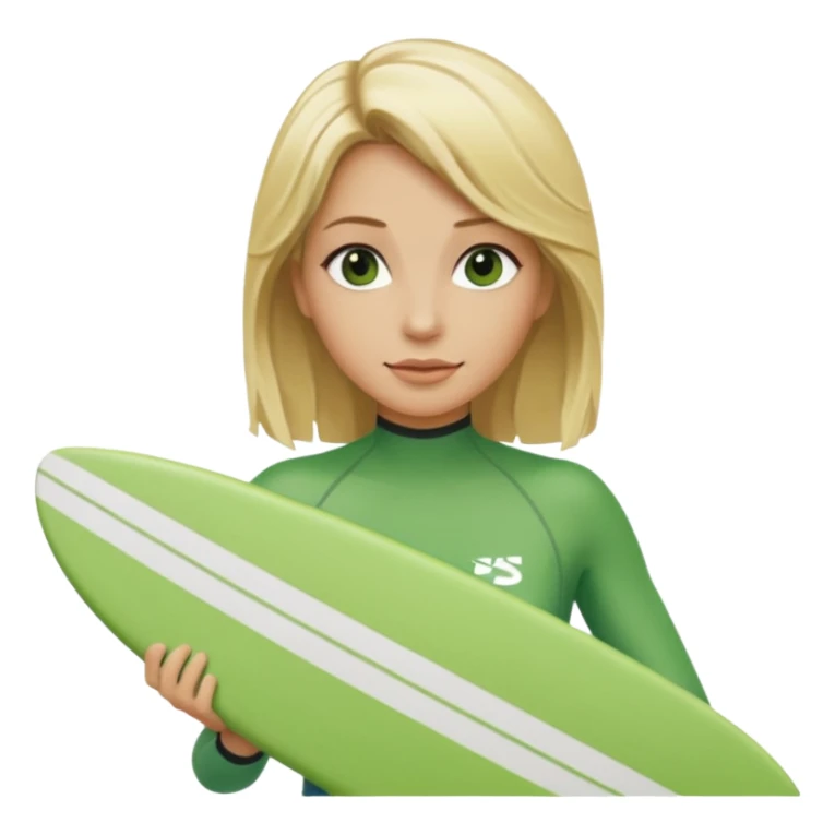 blonde hair green skin woman with surfboard sticker