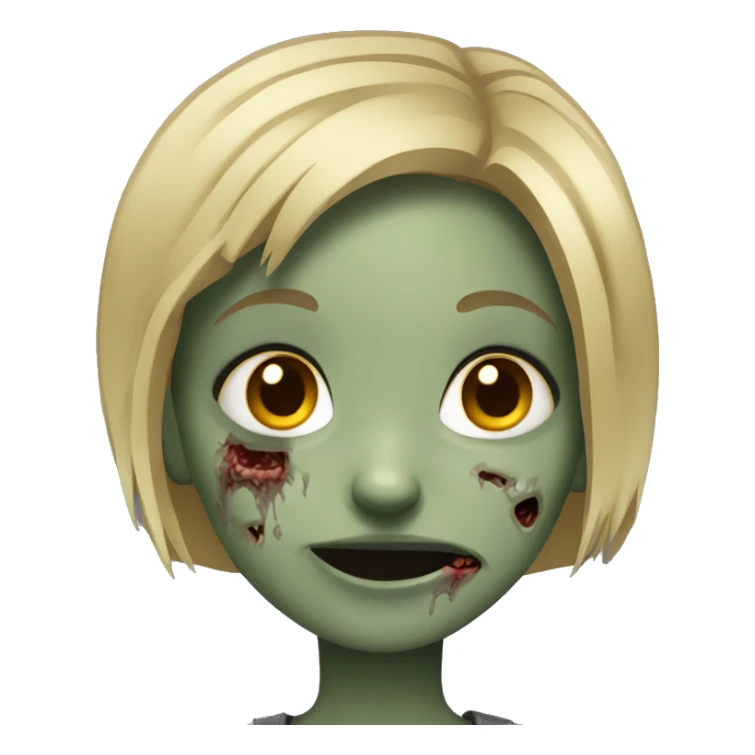 girl zombie with blonde short hair sticker