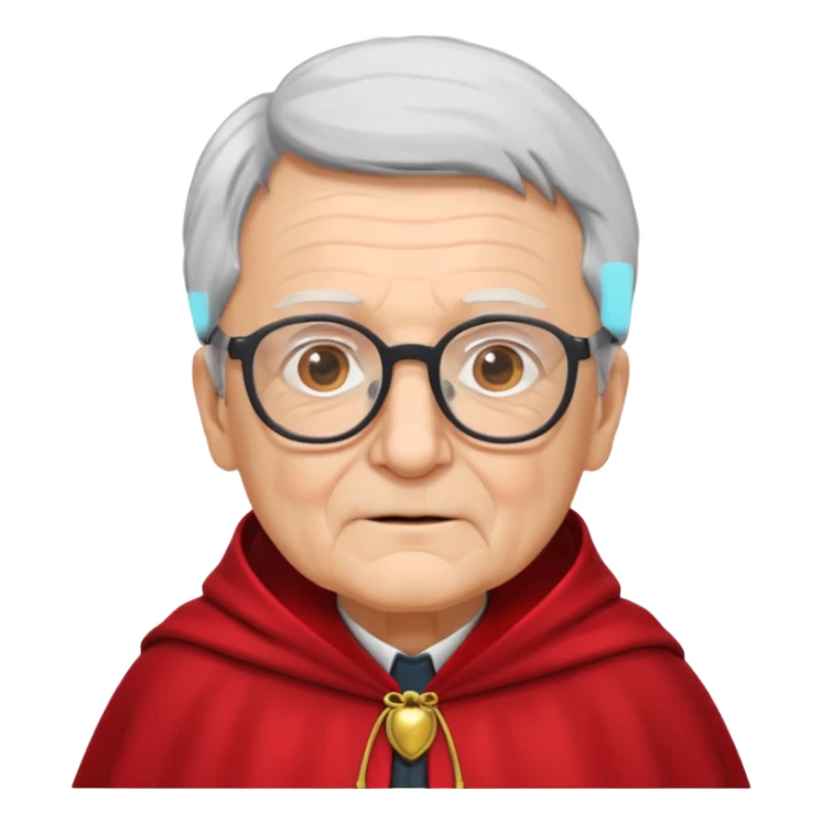 red clothed old person with eyeglass sticker