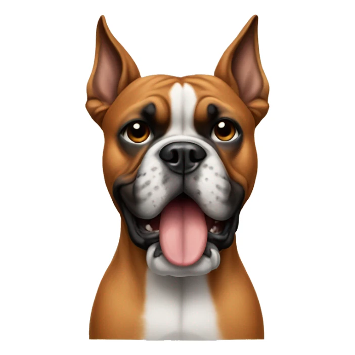 Boxer dog sticking middle finger up sticker