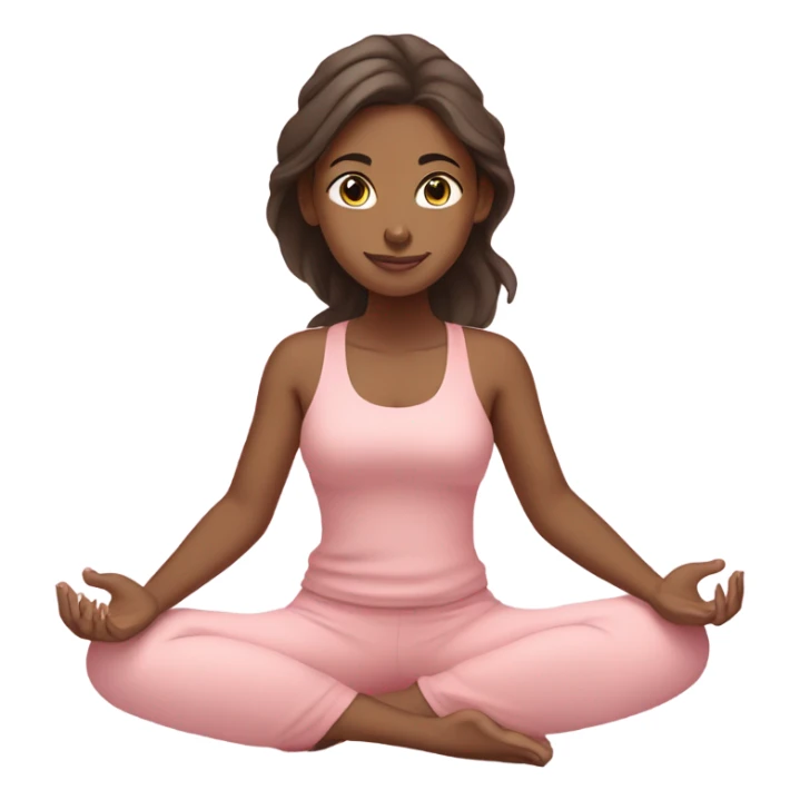 Brown skin girl yogo in light pink  sticker