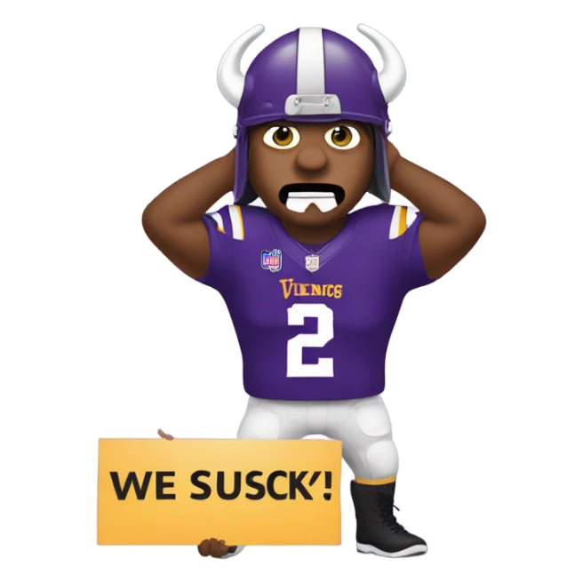 Minnesota Vikings person holding a sign that says we suck sticker