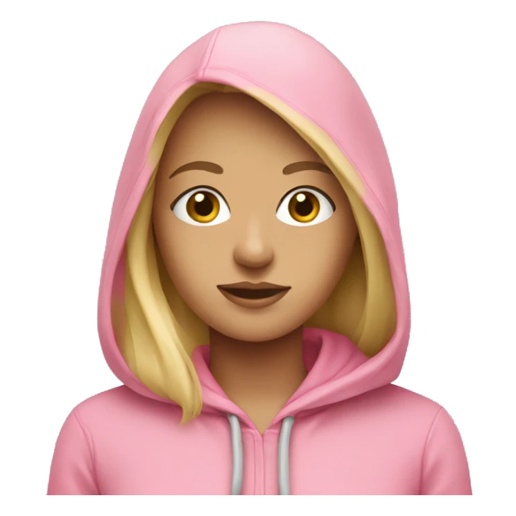 Blonde girl wearing pink hoodie  sticker