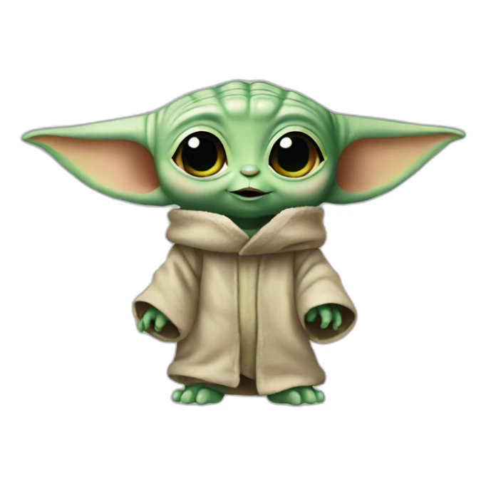 baby yoda waving sticker