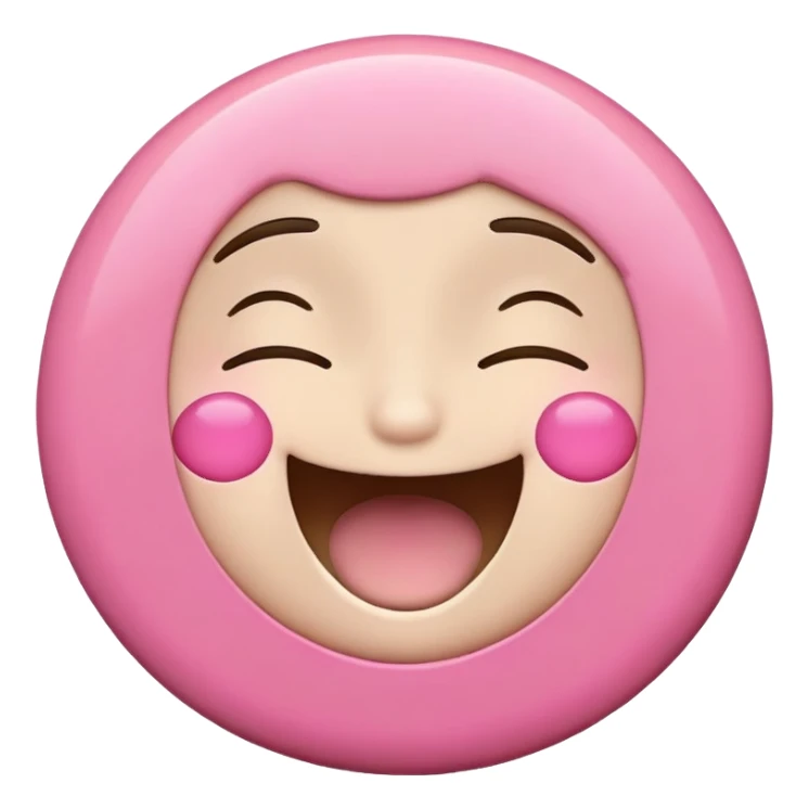 happy pink circle very excited very happy closed eyes sticker