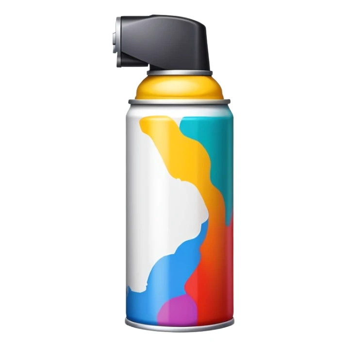 Minimalist multicolored spray paint can, clean simple design with a few distinct color blocks rather than swirls, modern and sleek sticker