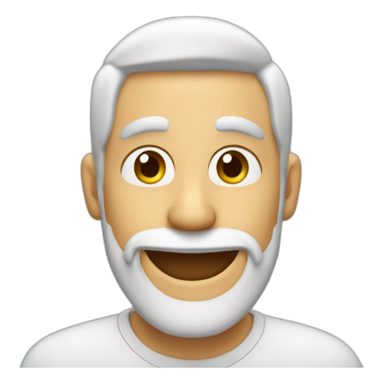 Hombre sin pelo con barba blanca sonriendo sticker