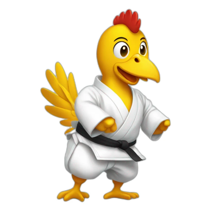 Poule qui fait du judo sticker