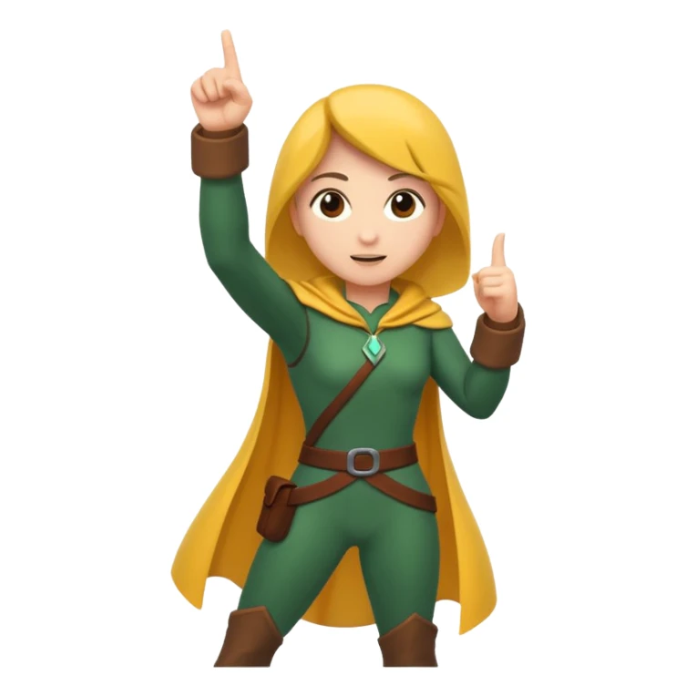 rogue character pointing up “idea” with vine spark sticker