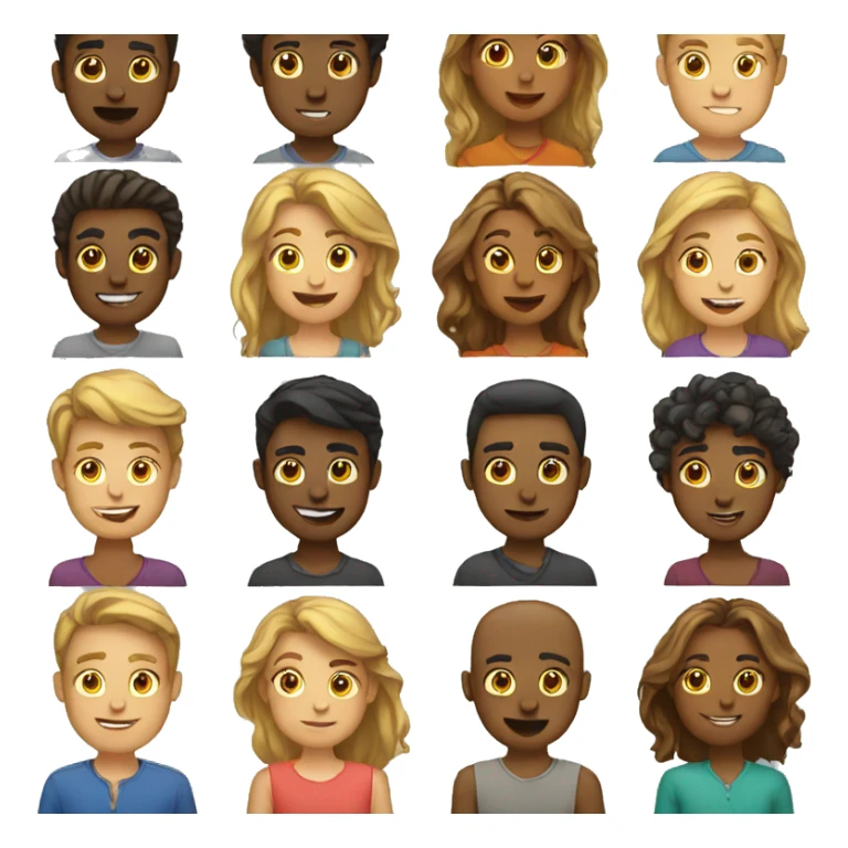 group of people with different emotions sticker