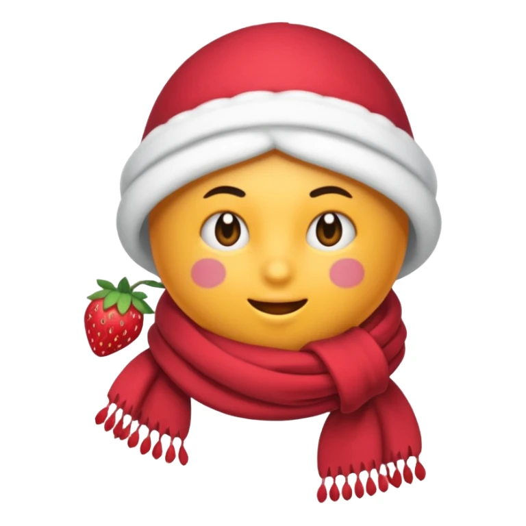 una fresa simpatica con bufanda y abrigada contra el frio sticker